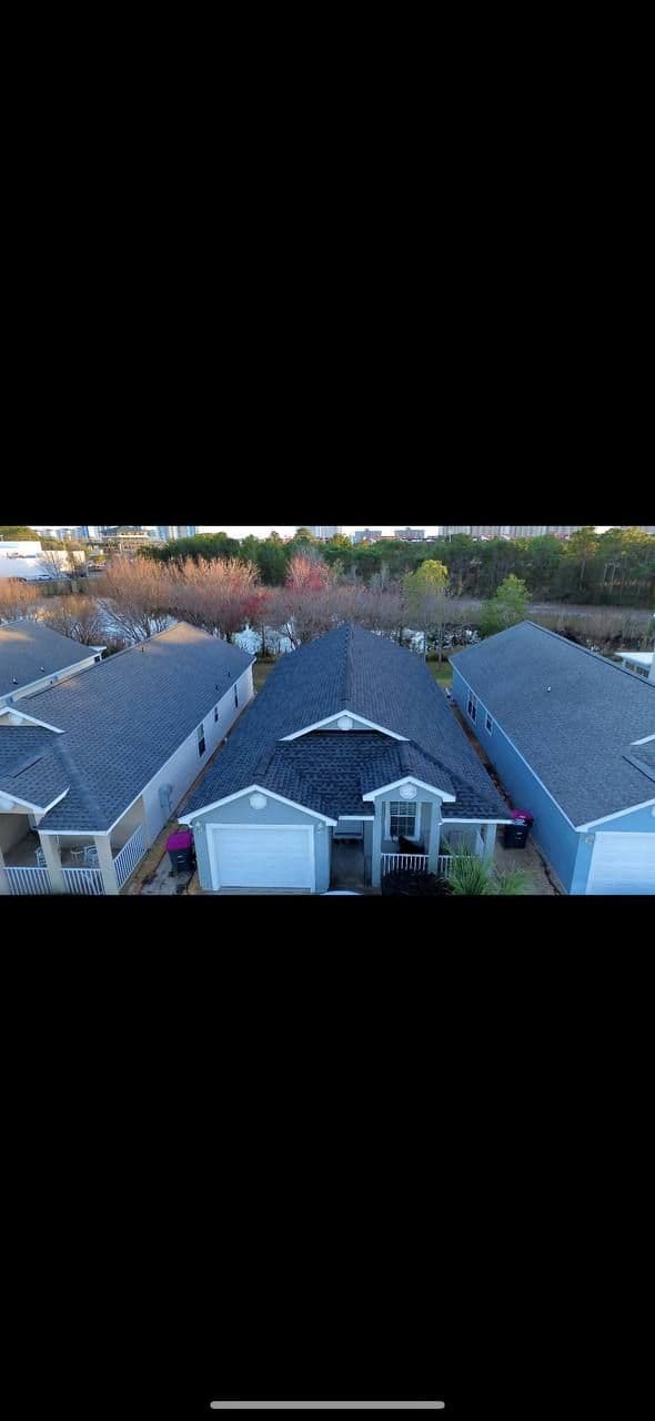 Residential roof. Shingle roof replacement after hail damage. Panama City Beach, FL