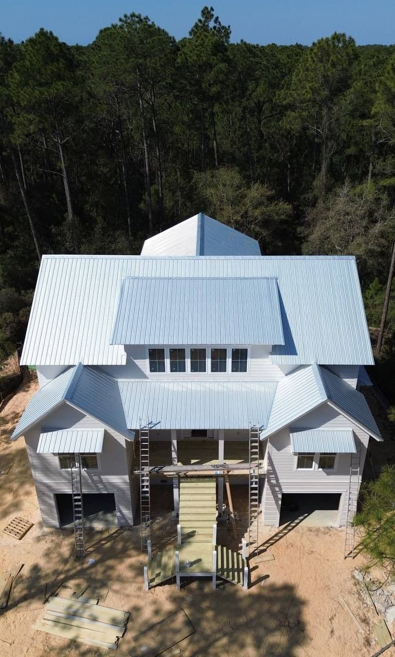 New Construction Screw-Down Metal Roof Installation in Panama City Beach, FL