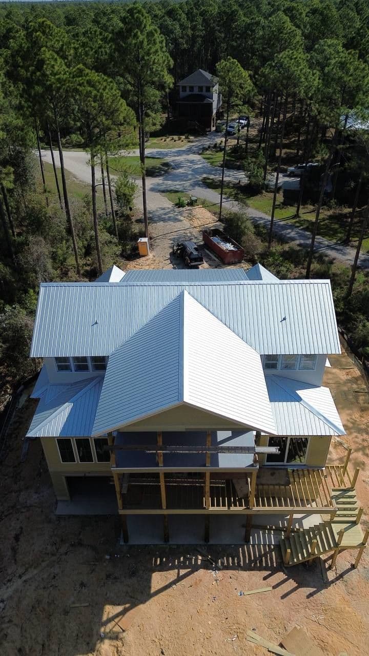 New Construction Screw-Down Metal Roof Installation in Panama City Beach, FL
