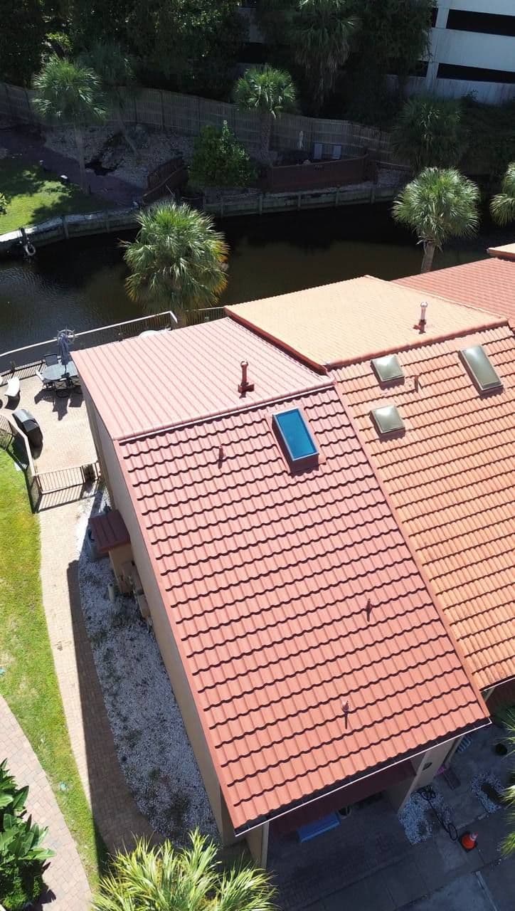Cement Tile to Worthouse Metal Tile Roof Replacement in Panama City Beach, FL