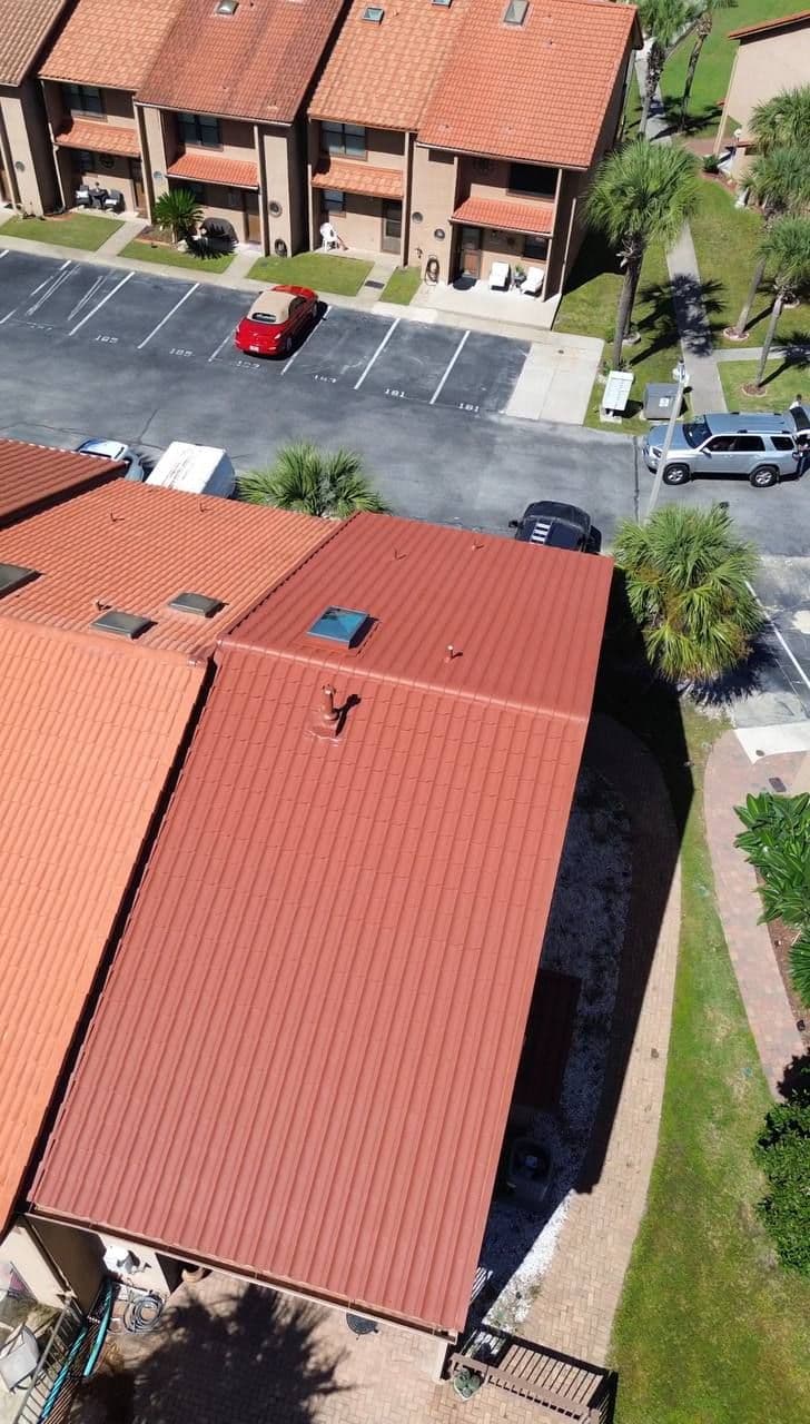 Cement Tile to Worthouse Metal Tile Roof Replacement in Panama City Beach, FL